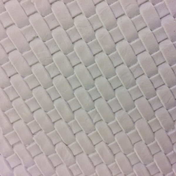 White Basket Weave Woven Upholstery Vinyl Fabric - Sold By The Yard - 54" / 55"