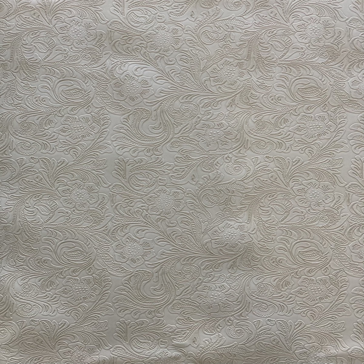 Tessuto Finta Pelle Floreale In Rilievo - PU Testurizzato Per Tappezzeria E Fai-da-te, 91.4x137.2 Cm