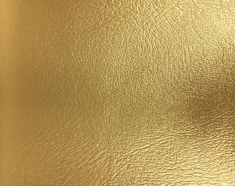 Metallic Gold Blazer Heavy Duty Commercial Faux Leather Vinyl Fabric - Sold By The Yard