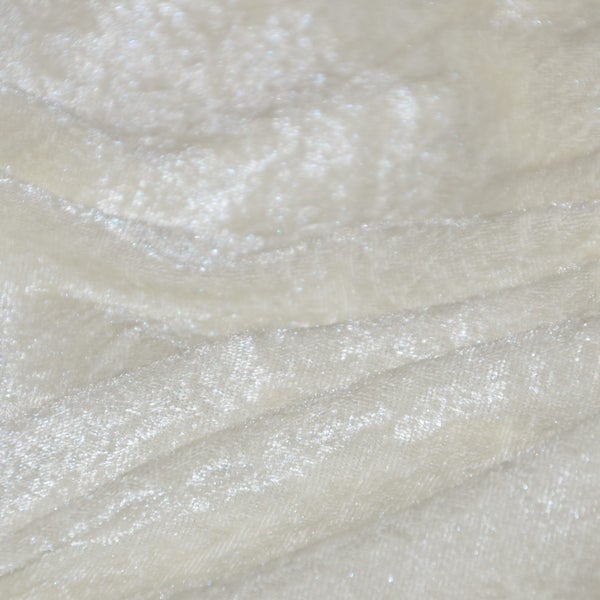 White Panne Crush Velvet Backdrop Apparel Stretch Fabric - By The Yard - 60"