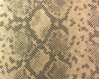 Beige Matte Python Snake Skin Upholstery Handbags Wallet Vinyl Fabric - Sold By The Yard - 54"