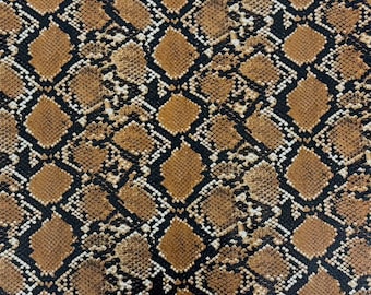 Mocha Brown Caicos Snake Skin Upholstery Crafting Faux Leather Vinyl Fabric - Sold By The Yard