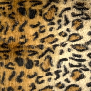 Gold Leopard Print Apparel Home Decor Faux Fur Fabric - Sold By The Yard - 60&quot;