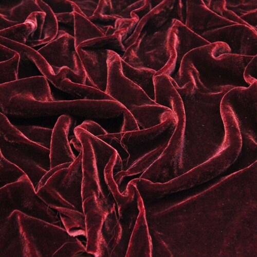 Raspberry Red Plush Silk Velvet Upholstery Apparel Fabric 44" 45" BTY 