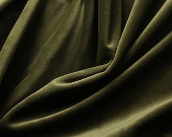 Dark Olive Green Camden Velvet Upholstery Drapery Fabric - Sold By The Yard