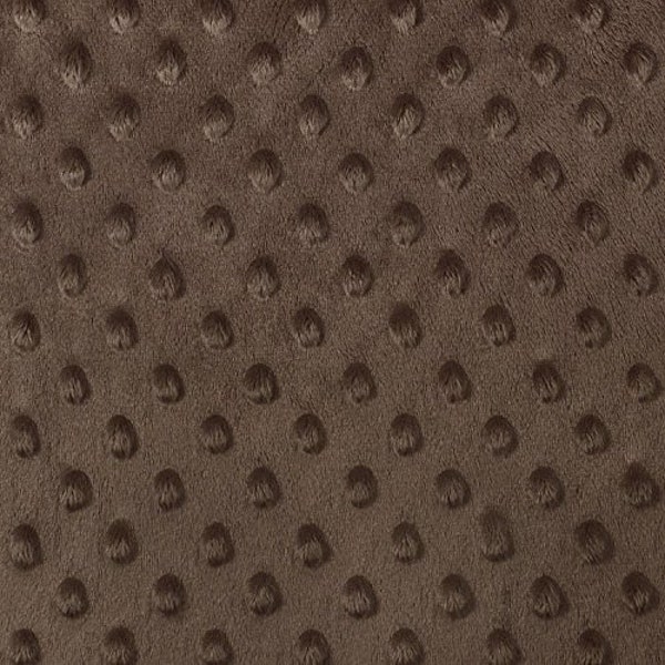 Brown Minky Dot Cuddle Fabric - Sold By The Yard - 58"/ 60"