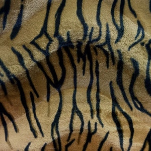 Brown Tiger Print Velboa Faux Fur Fabric - Sold By The Yard - 58"/ 60"
