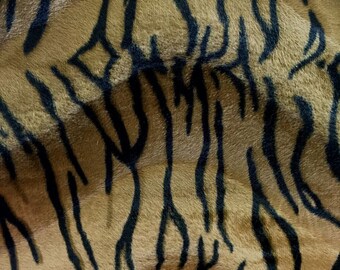 Brown Tiger Print Velboa Faux Fur Fabric - Sold By The Yard - 58"/ 60"
