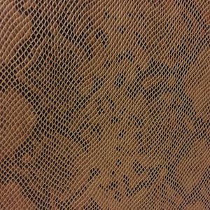 Tela de vinilo para tapicería de bolsos y billeteras de piel de serpiente pitón color bronce mate - Se vende cortada a medida - 54"