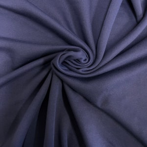 Navy Blue Sweater Knit Fleece Apparel Lounge Wear Fabric - Sold By The Yard - 62&quot;