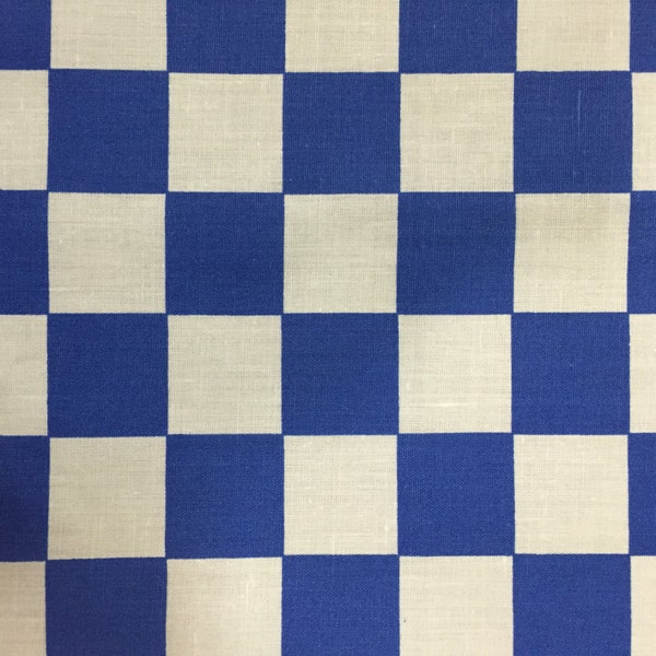 Blau karierter Druck Poly Baumwolle Print Stoff - verkaufte Bulk-Lager - 59"