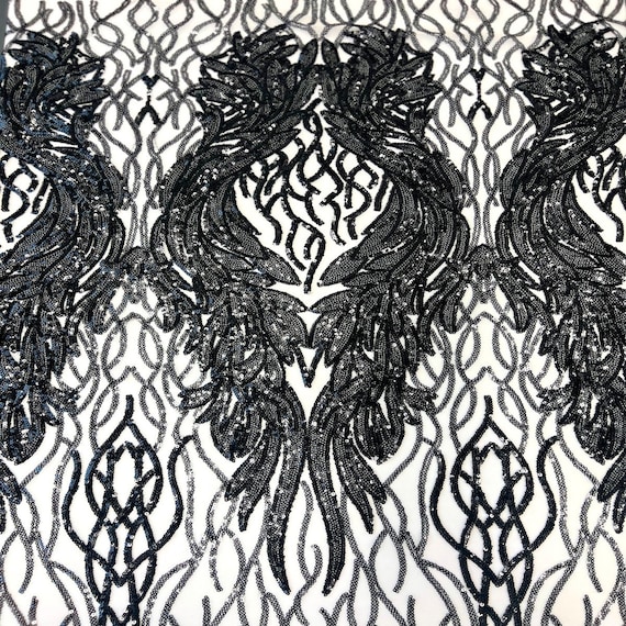 Black Lioness Stretch Sequins Couture Prom Dress Lace Fabric - Sold by the Yard - Etsy Black Lioness Stretch Sequins Couture Prom Dress Lace Fabric - Sold by the Yard - Etsy
