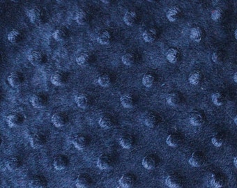 Navy Minky Dot Cuddle Fabric - Sold By The Yard - 58"/ 60"