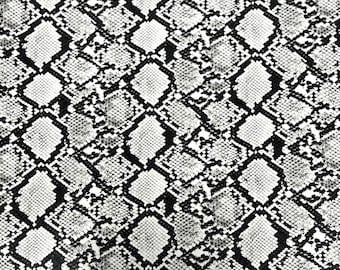 White Caicos Snake Skin Upholstery Crafting Faux Leather Vinyl Fabric - Sold By The Yard