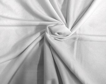 White Sweater Knit Fleece Apparel Lounge Wear Fabric - Sold By The Yard - 62"