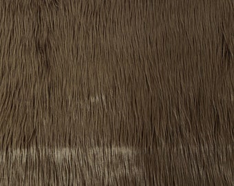 Chocolate Brown Luxury Long Pile Faux Shaggy Fur Fabric - Sold By The Yard - 60"