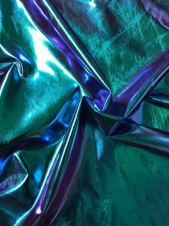 Blue Green Iridescent Metallic Spandex Lycra 60 Wide || Dance Fabric by  the Yard