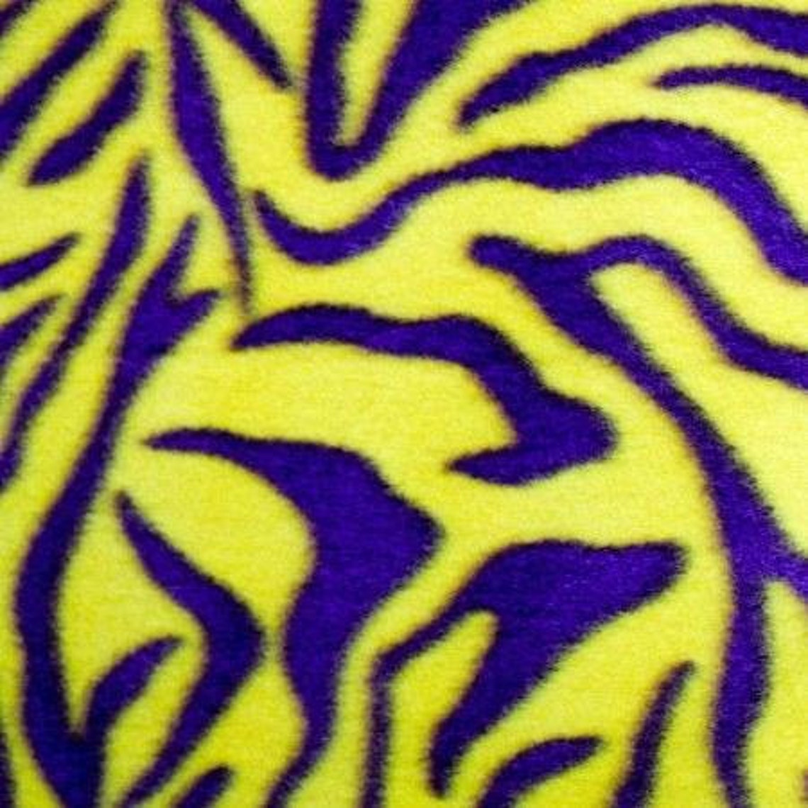 Purple Yellow Zebra Print Fleece Fabric Sold by the Yard Etsy