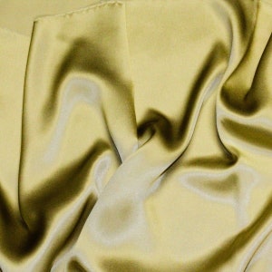 Light Olive 100% Silk Charmeuse Apparel Home Decor Fabric - Sold By The Yard - 45&quot;