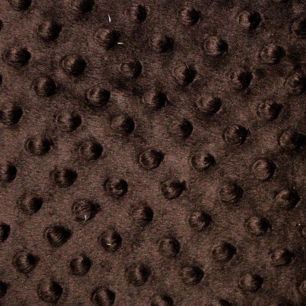 Dark Brown Minky Dot Cuddle Fabric - Sold By The Yard - 58"/ 60"