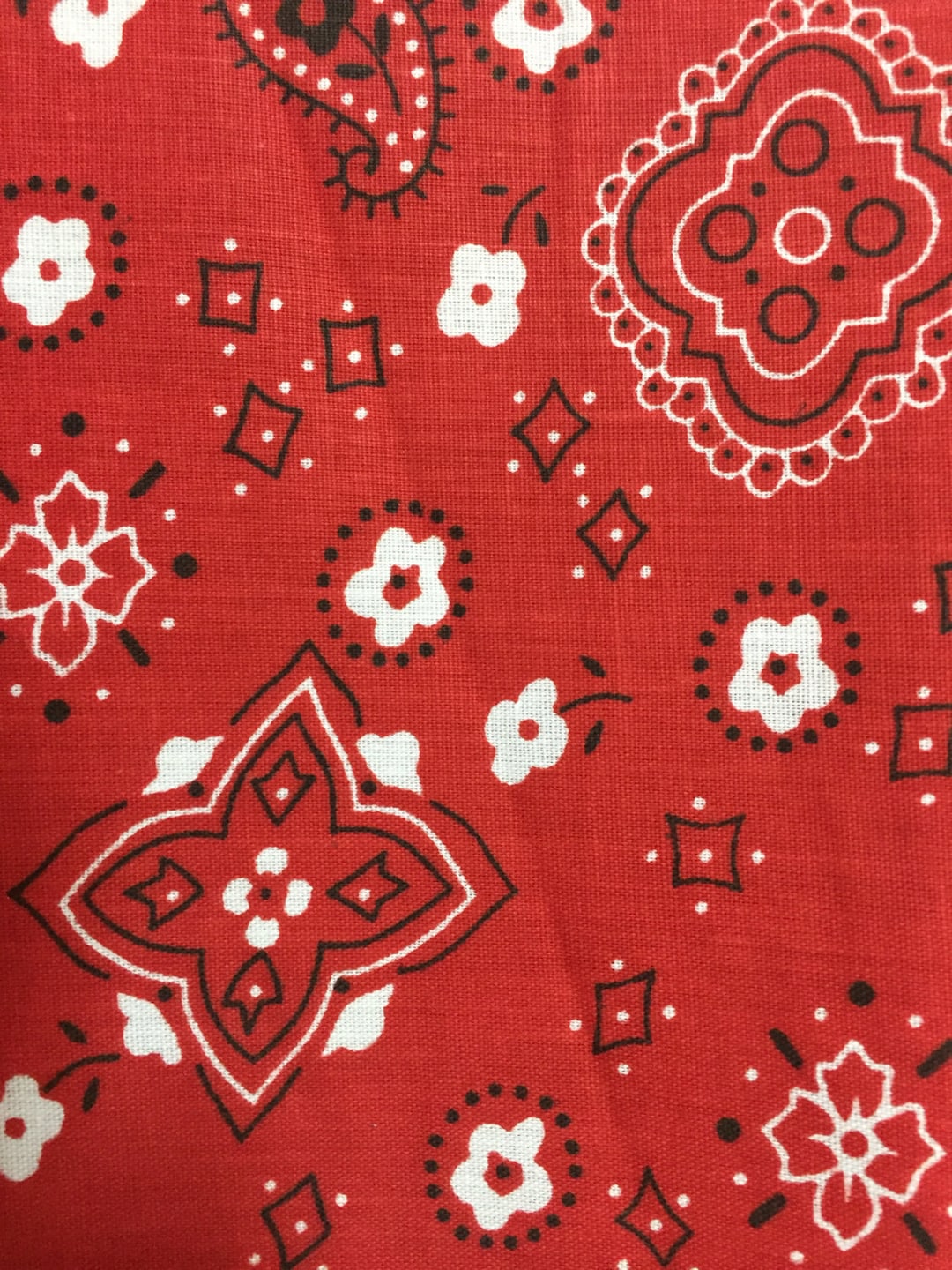 Red Bandanna Print Poly Cotton Print Fabric Sold by the Yard 59 Etsy
