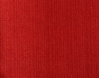 Red Breda Linen Upholstery Drapery Fabric - Sold By The Yard - 57"