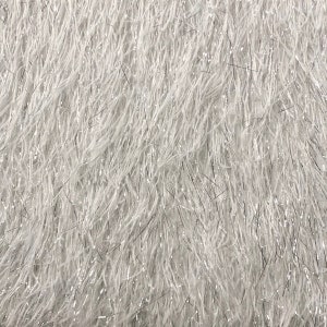 White | Silver Metallic Faux Ostrich Feather Lace Apparel Costume Fabric - Sold By The Yard - 54&quot;