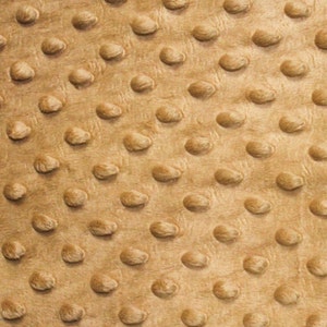 Beige Minky Dot Cuddle Fabric - Sold By The Yard - 58&quot;/ 60&quot;