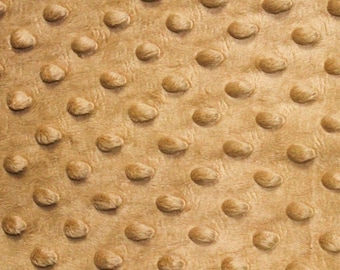 Beige Minky Dot Cuddle Fabric - Sold By The Yard - 58"/ 60"