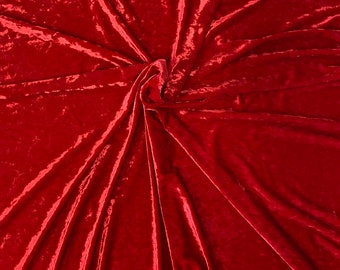 Roter Crushed Stretch Samt Bekleidung Kostüm Stoff - Verkauf loser Lagerbestand - 60 "