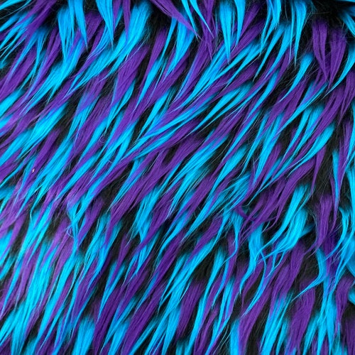 Polly BLACK BLUE PURPLE Spike Shaggy Soft Faux Fur Fabric for - Etsy