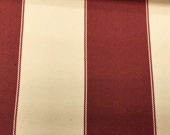 Burgundy Ivory Waterproof Outdoor Canvas Fabric- 60" - 600 Denier Fabric - By The Yard