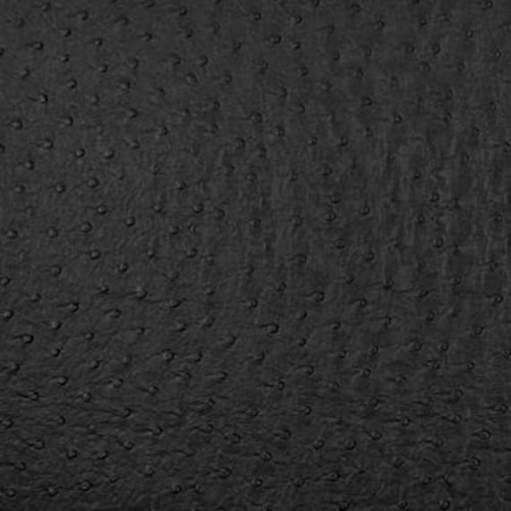 Black Faux Leather Ostrich Vinyl Fabric - Sold By The Yard - 54"