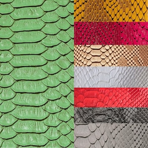 Tissu d'ameublement en vinyle imitation vipère python sopythana peau de serpent - Vendu par mètre - 52" - 8 couleurs