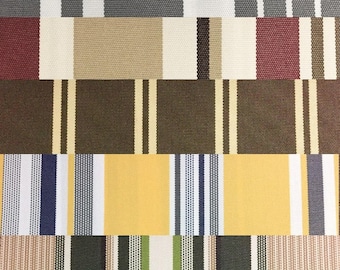 Striped Waterproof Canvas Fabric – Multi-Color Outdoor Upholstery, 60" Wide