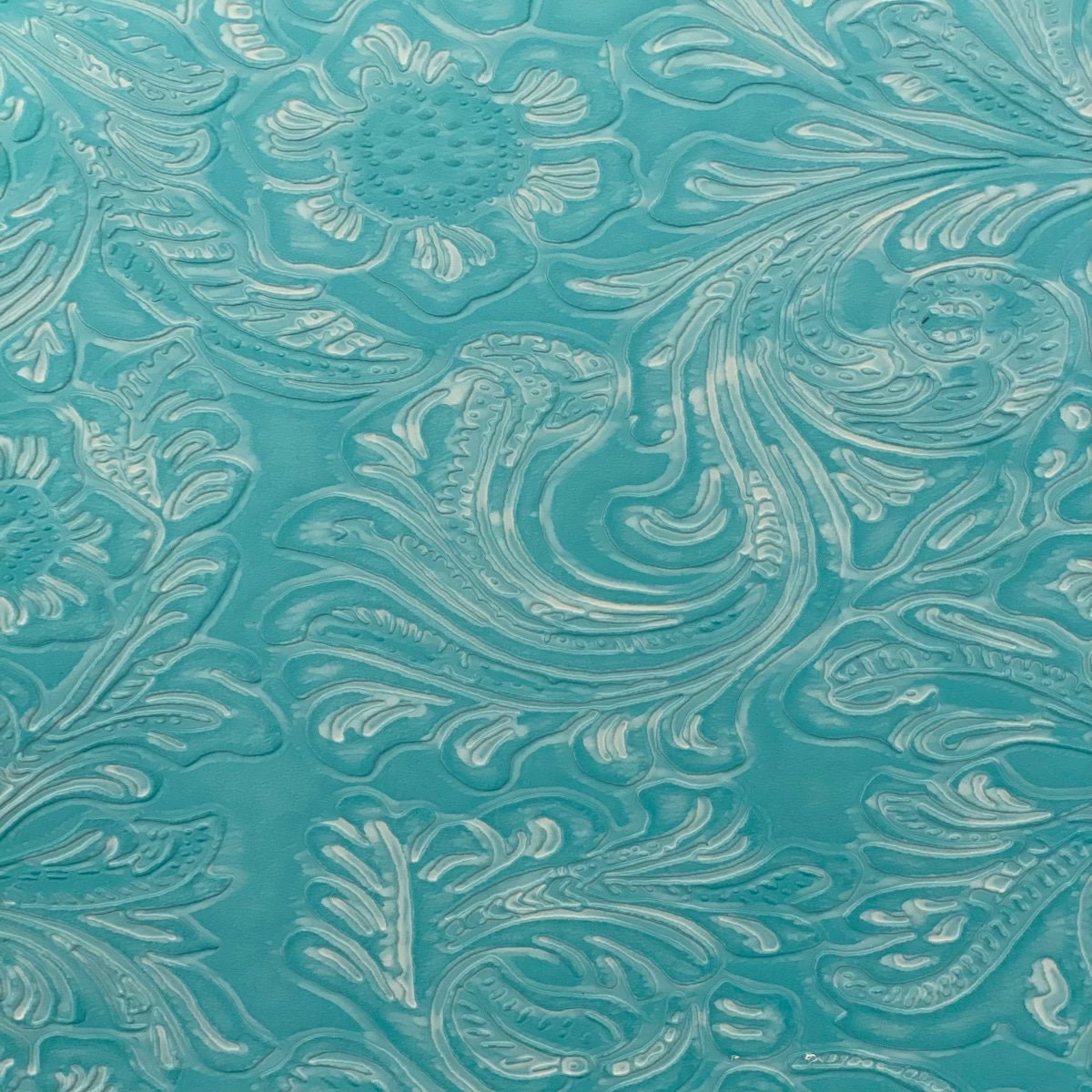 Tessuto Pelle Floreale PU 91x137 Cm – Finta Pelle Testurizzata Con Rilievo Fiori – Per Tappezzeria, Fai Da Te, Cuscini E Costumi - 6