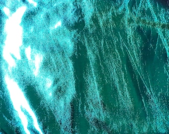 Blue | Green Metallic Iridescent Foil Dancewear Legging Apparel Spandex Fabric - Sold By The Yard - 60"