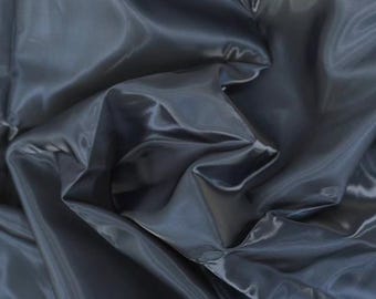 Navy Blue Crystal Reflective Liquid Bridal Satin Apparel Decor Fabric - Sold By The Yard