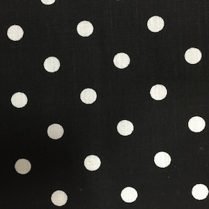 Black White Polka Dot Print Poly Cotton Print Fabric - Sold By The Yard -  59&quot;