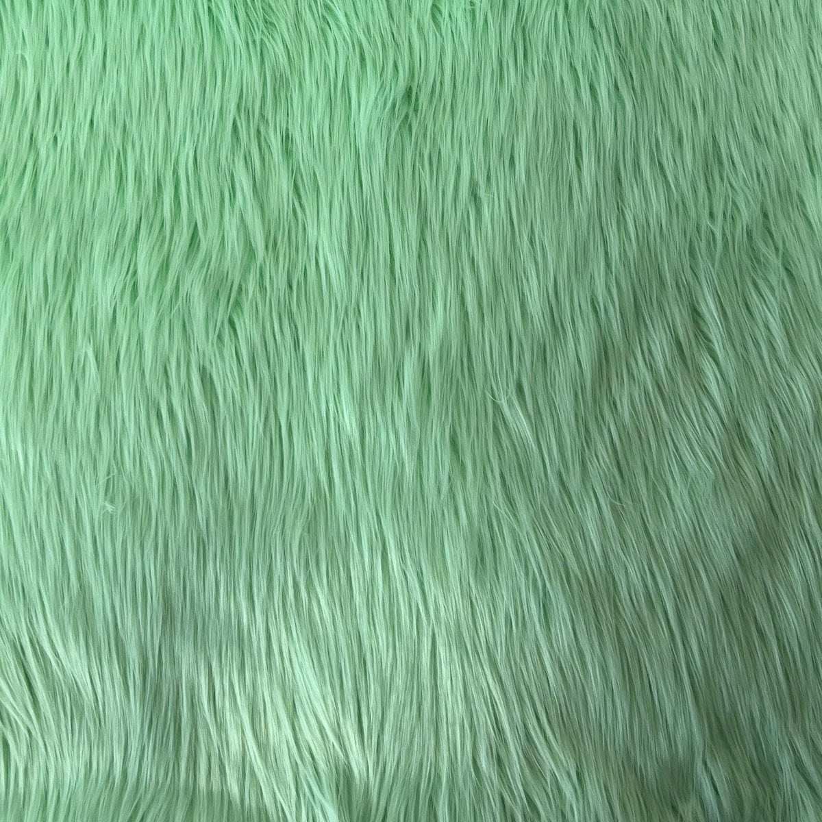 Mint Green Luxury Long Pile Faux Shaggy Fur Fabric - Sold by the