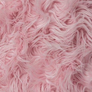 Pink Long Pile Mongolian Faux Fur Fabric - Sold By The Yard - 60&quot;