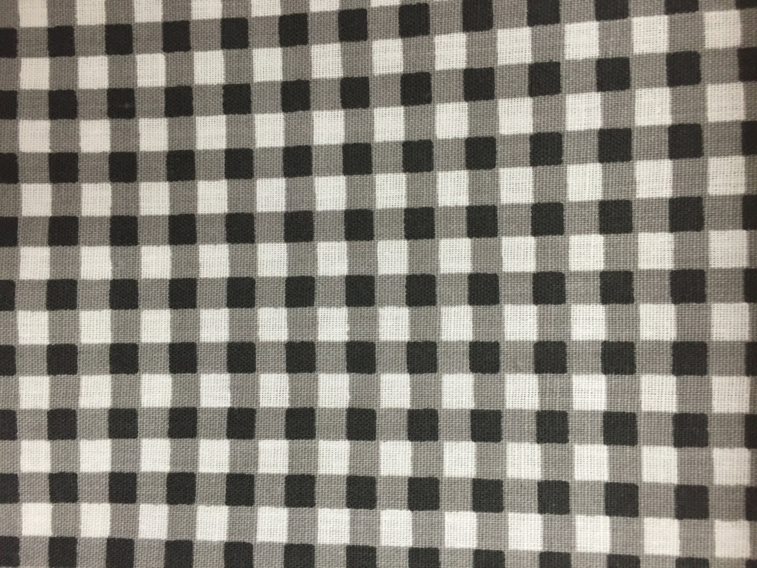 Black White Mini Checkered Poly Cotton Printed Fabric BTY 59 