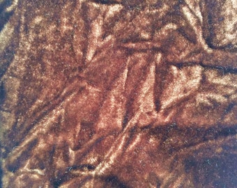 Crush Velvet Flocking Upholstery Drapery Fabric - Sold By The Yard - 58"/ 60" - Brown