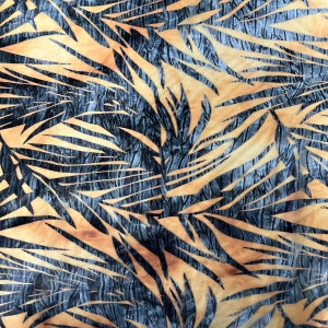 Gray | Beige Palm Tree Burnout Stretch Velvet Apparel Costume Fabric - Sold By The Yard - 60&quot;
