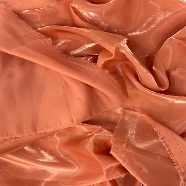 Rust Orange Color Cloth Rust Orange Crystalized Reflective Liquid Silk Chiffon Apparel Fabric ...
