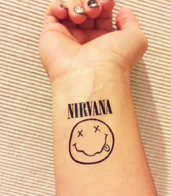 Temporary Tatoos Nirvana Rock Tattoo Etsy