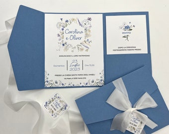 Partecipazioni inviti matrimonio modello SUGAR - Carta da zucchero - Matrimonio tema Fiori - Wedding invitation music Flower