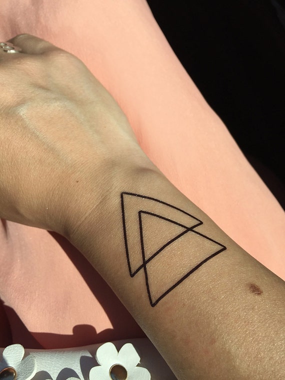 Double Triangle Triangle Vide Et Plein Tatouage Temporaire Tatouage Temporaire