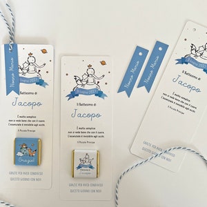 Personalized chocolate with bookmark for Baptism, birth placeholder, Baptism Communion, Confirmation - Little Prince graphics