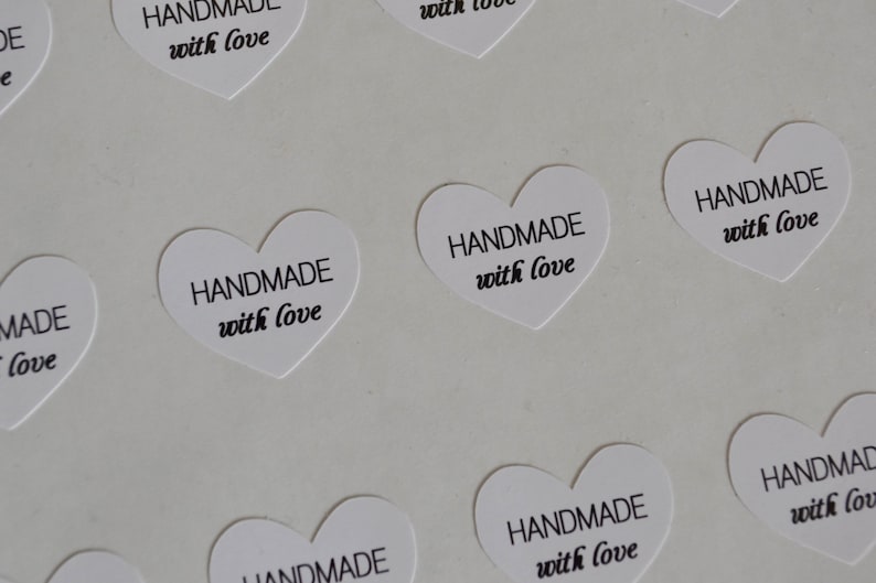 Christmas decoration wedding stickers wedding favors 30 Heart Stickers Made with love embellishment envelope